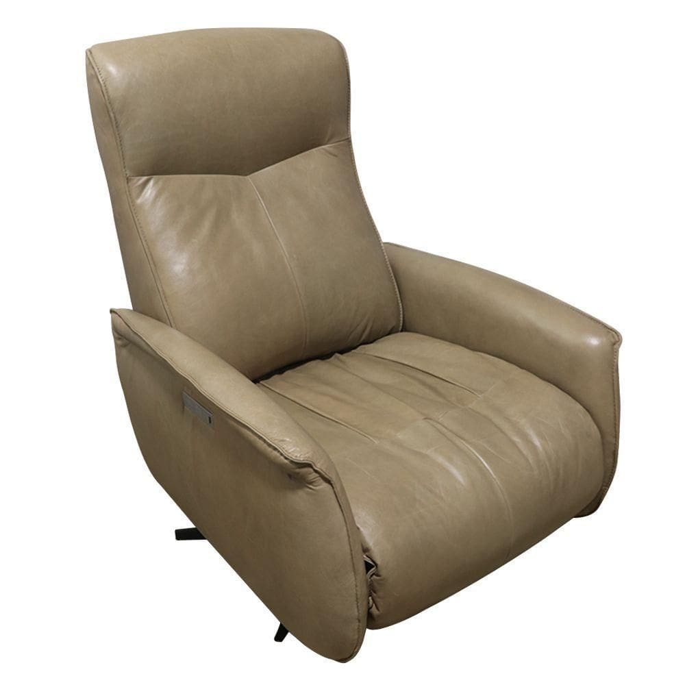 Poltrona Do Papai Reclinável Retrátil Conde Giratória Usb Couro Capuccino G76