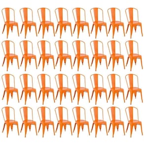 Kit 32 Cadeiras Iron Tolix Design Industrial Laranja