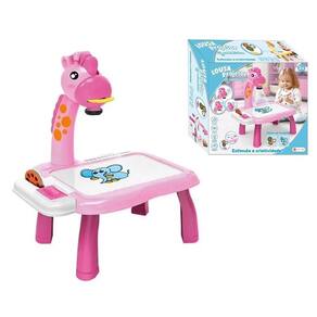 Mesa Projetor Girafa Desenho Pintura Música Rosa - ShinyToy