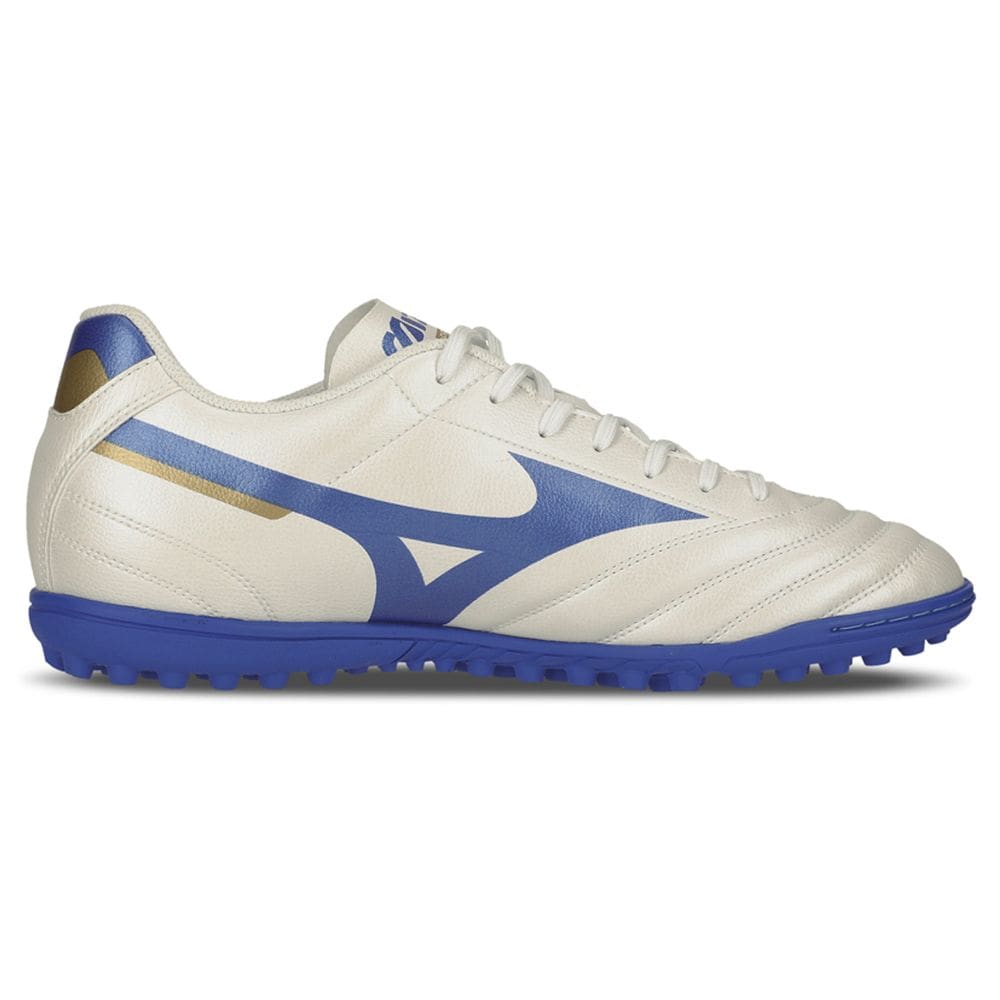 Chuteira Society Mizuno Morelia Club As - Masculino - Branco-Azul-Dourado