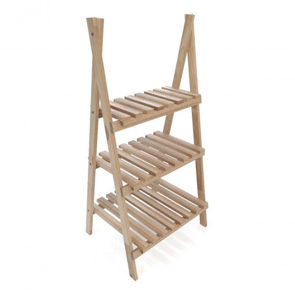 Estante Madeira Natural P/ Chão Reforçado 95cm Expositor