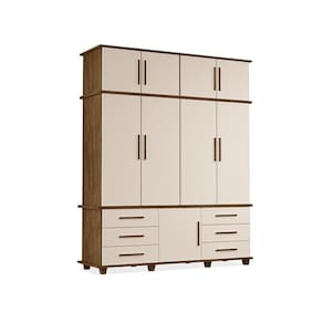 Guarda-roupa Dortmund 6 Gavetas Malbec Off White