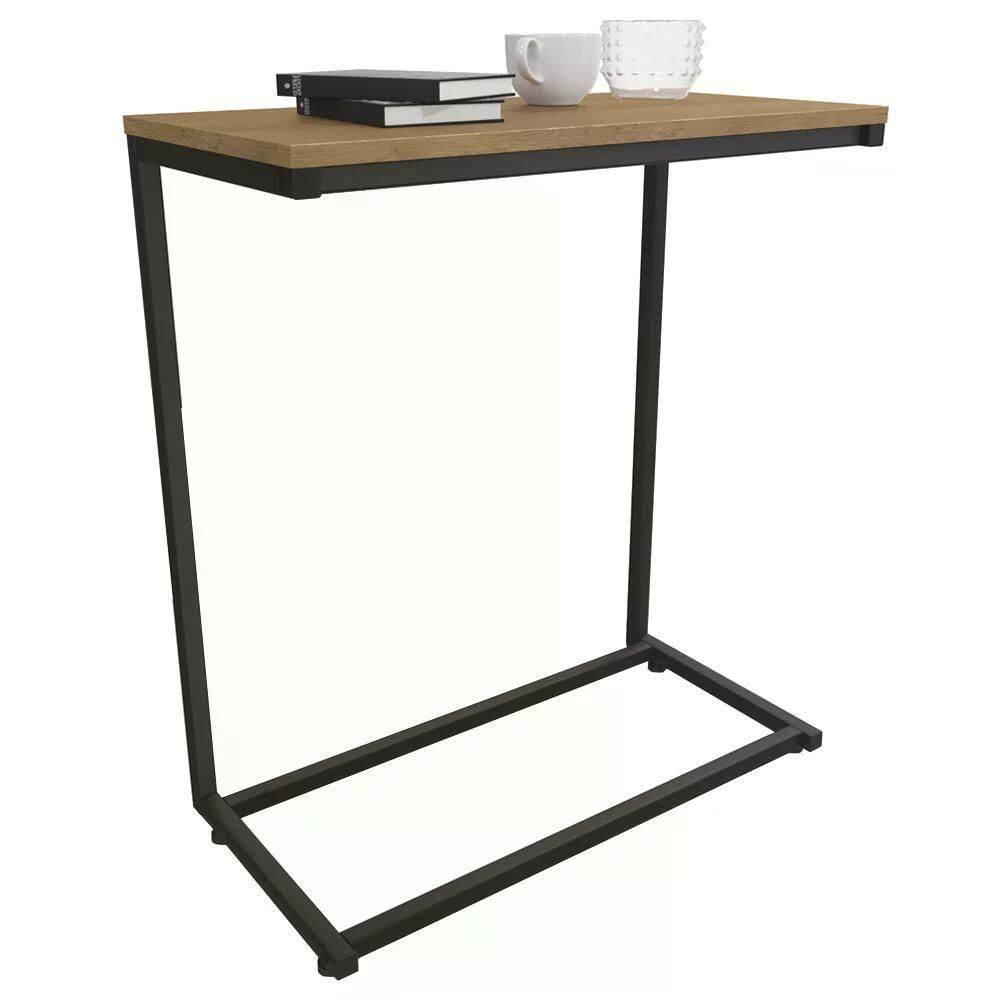 Mesa De Apoio Lateral 50cm Crome Li025 Freijo Preto Kappesbe