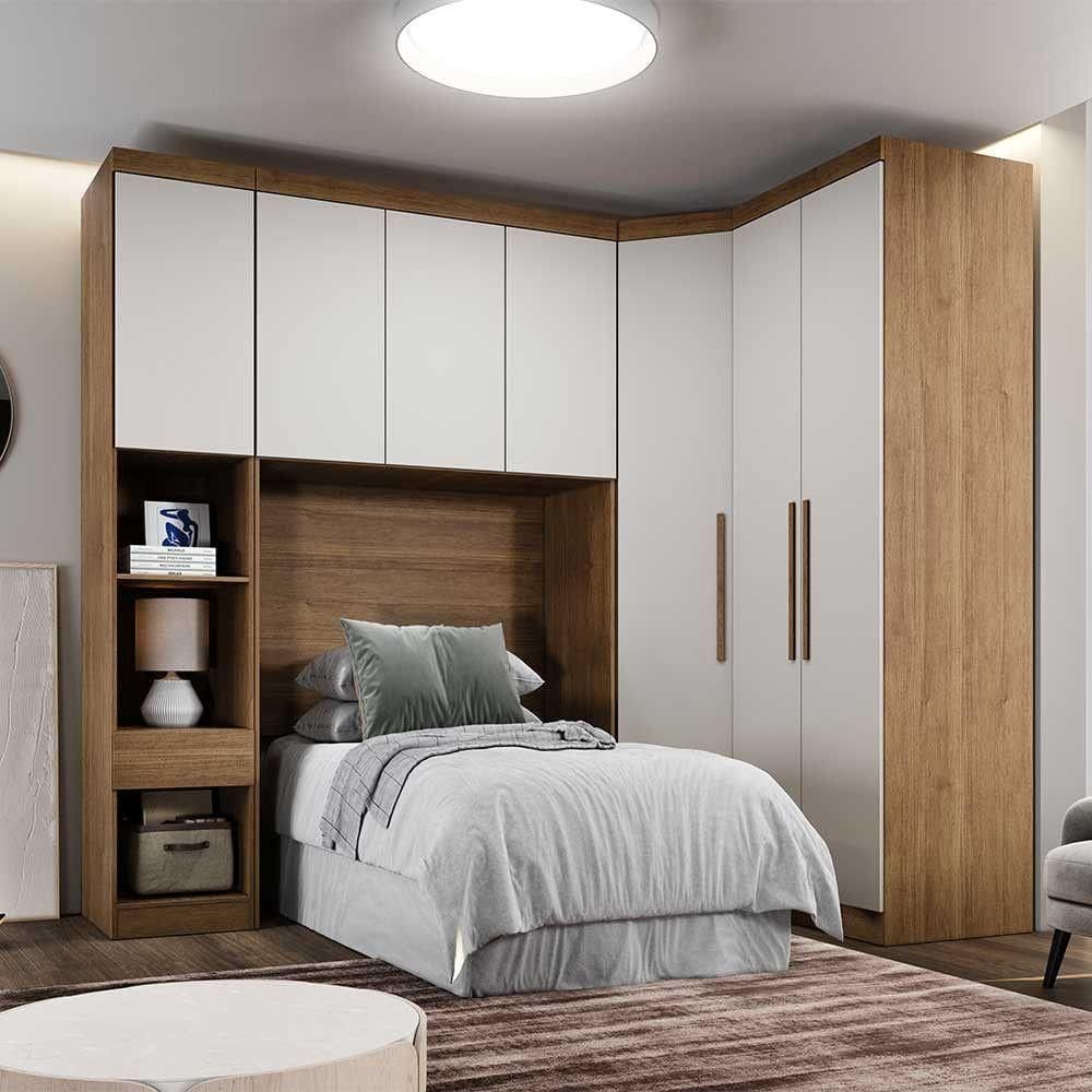 Guarda Roupa Modulado Solteiro 007 Clic Moveis Cumaru/fendi