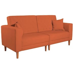 Sofá 03 Lugares Living Ponza Suede Cor Terracota