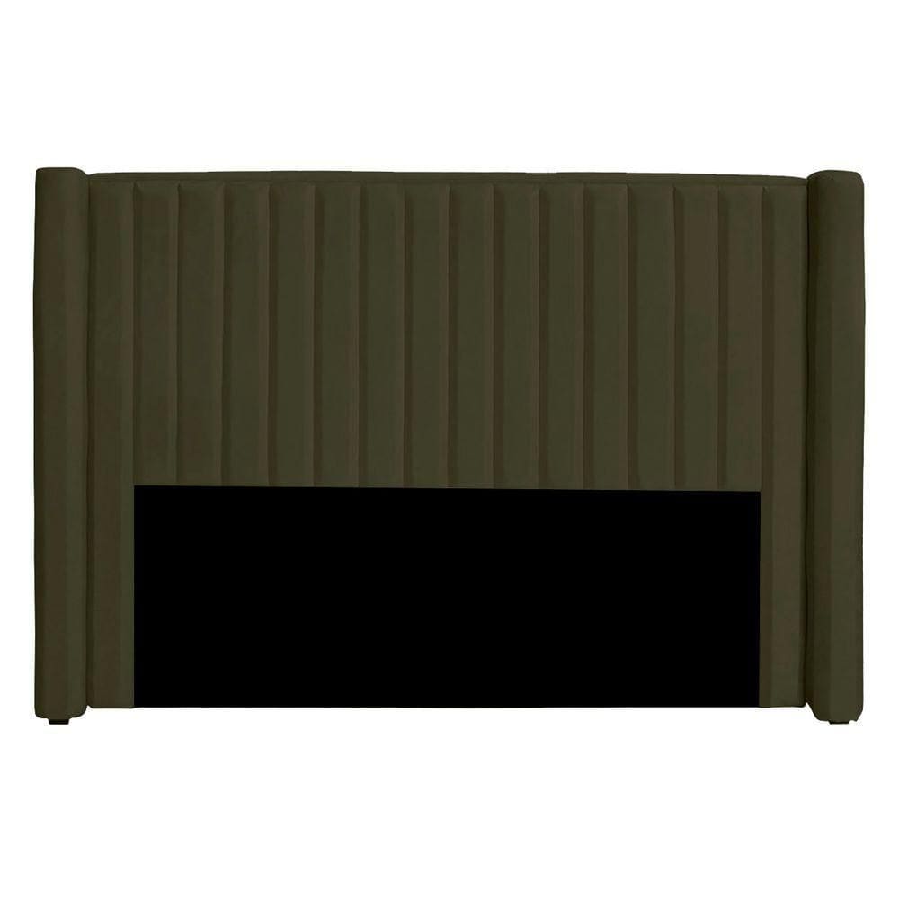 Cabeceira Casal Estofada Para Cama Box Alicia Veludo Cor Chocolate