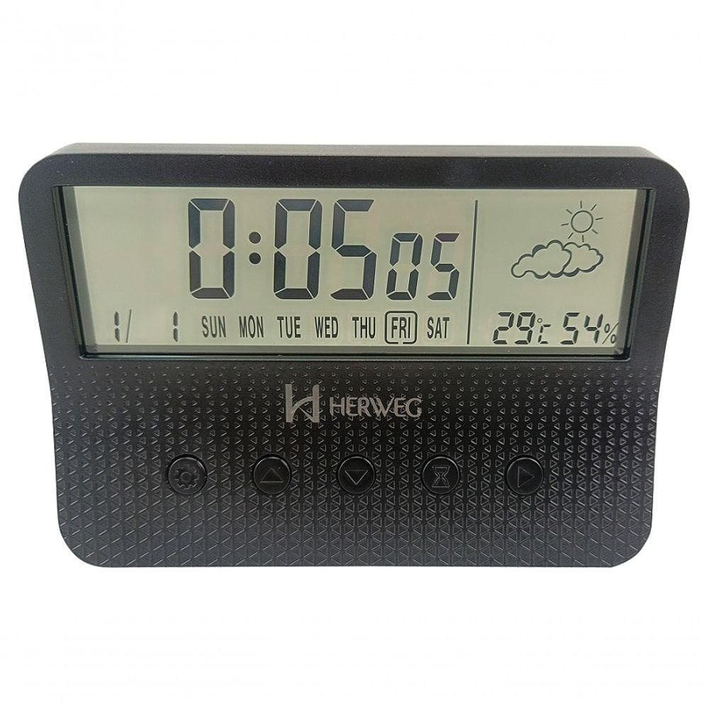 Despertador Digital Importado Preto Herweg 2986 único