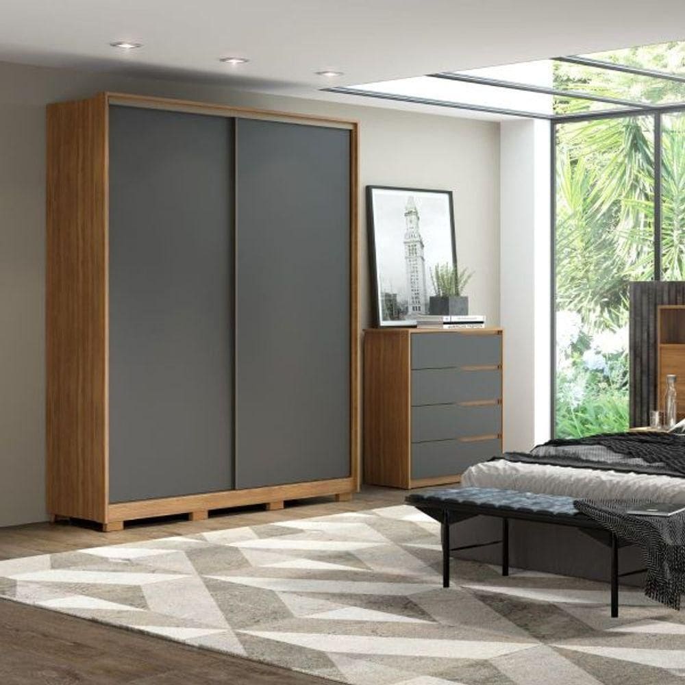 Guarda Roupa Casal épico 2 Portas C/ Pés Amend/graf - Demartez