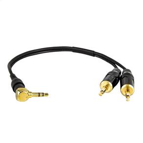 Cabo Adaptador P2 90° Graus Para 2 P2 Mono - 30 Cm