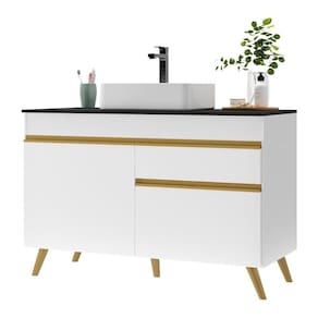 Gabinete Banheiro 2 Portas E 1 Gaveta Retrô 120Cm Multimóveis V5025 Branco Branco