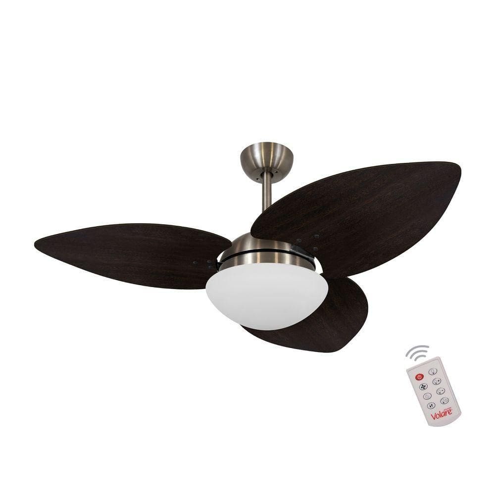 Ventilador De Teto Bronze 3 Pás Tabaco 220v C/ Controle