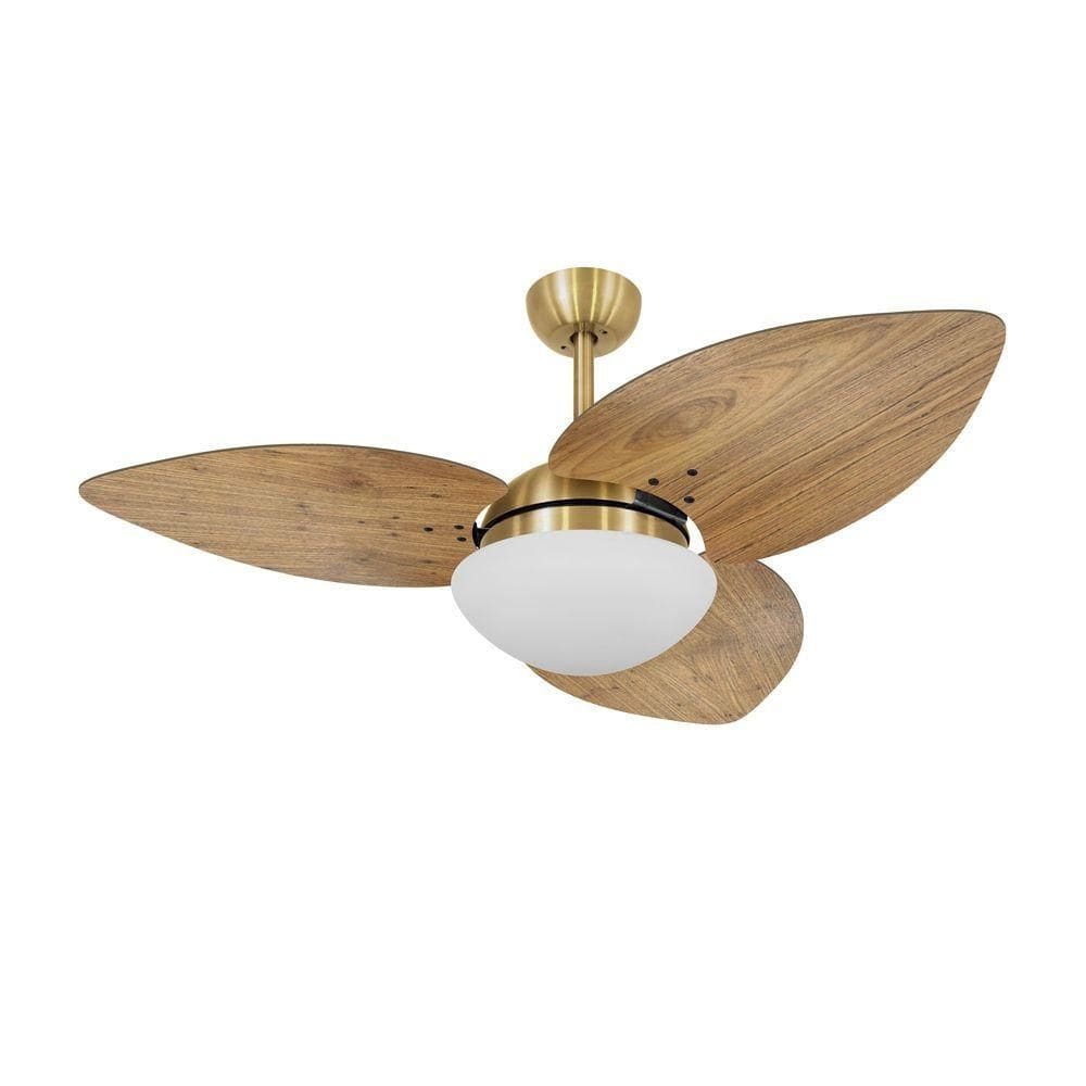 Ventilador De Teto Dormamu Dourado 3 Pás Rádica Freijó 220v