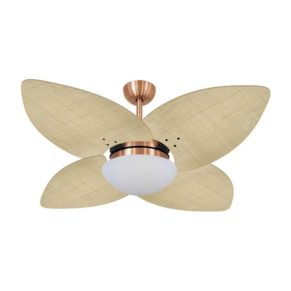 Ventilador De Teto Kovalski Cobre 4 Pés Palmae Natural 127V