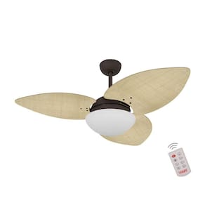 Ventilador De Teto Marrom Texturizado 3 Pás 220v C/ Controle