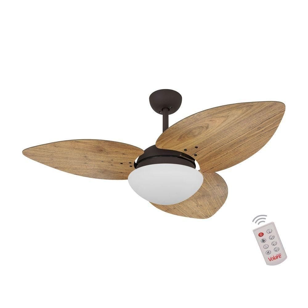 Ventilador De Teto Marrom 3 Pás Rádica 220v C/ Controle