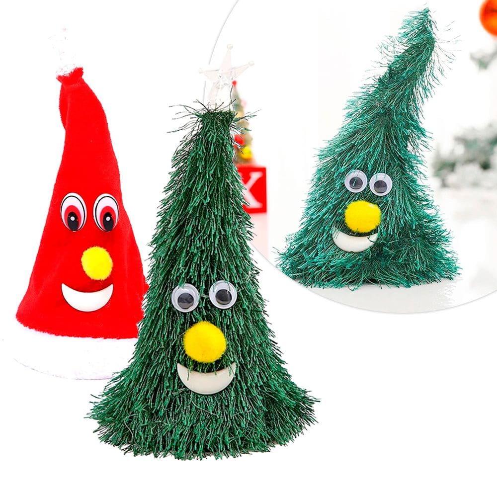 Mini Arvore De Natal Gorro Canta Dança Enfeite Decoração