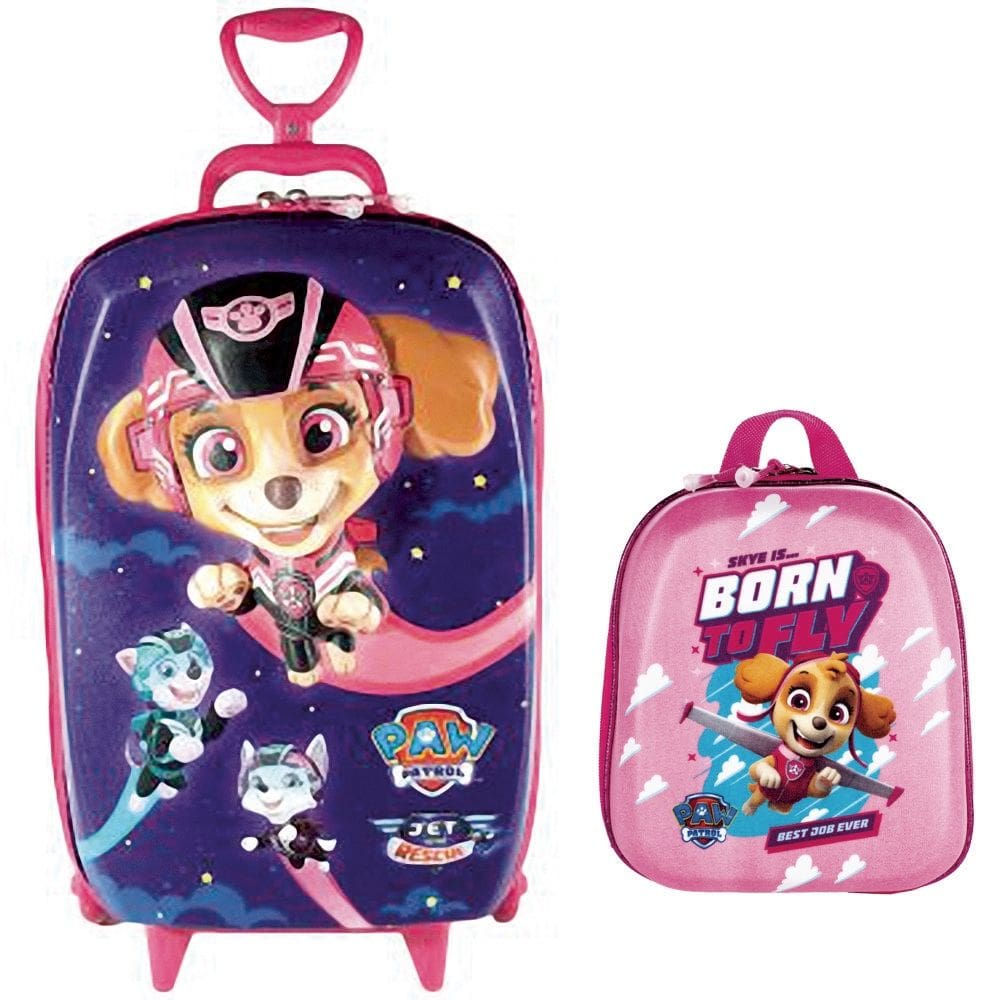 Mochila de Rodinhas Mochilete 3D com Rodinha Tripla + Lancheira Skye Jet Maxtoy Diplomata
