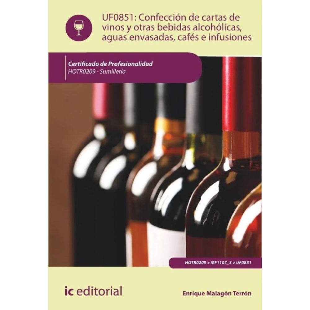 Confección de cartas de vinos, otras bebidas alcohólicas, aguas envasadas, cafés e infusiones. HOTR0