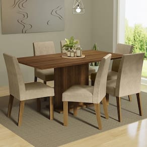 Kit Sala De Jantar Mesa 6 Cadeiras Imperial Madesa Imperial