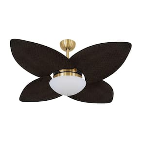Ventilador De Teto Dourado 4 Pás 127v C/ Controle