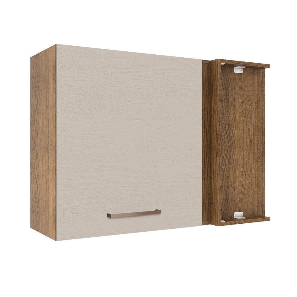 Armário Aéreo De Canto 1 Porta Agata Madesa Rustic/crema