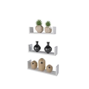 Prateleira Com Aba Estilo 3 Peças - Dicarlo Branco