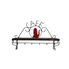 Prateleira Ferro Café Cozinha Madeira 60 Cm Largura