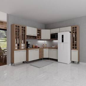 Cozinha Completa 9 Peças 515cm 20 Portas 3 Gavetas Com Tampo
