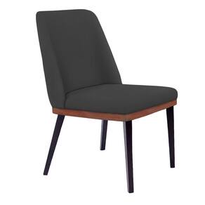 Cadeira De Jantar Bahia Suede Pés Chanfrado Tabaco - D`rossi Cor Grafite