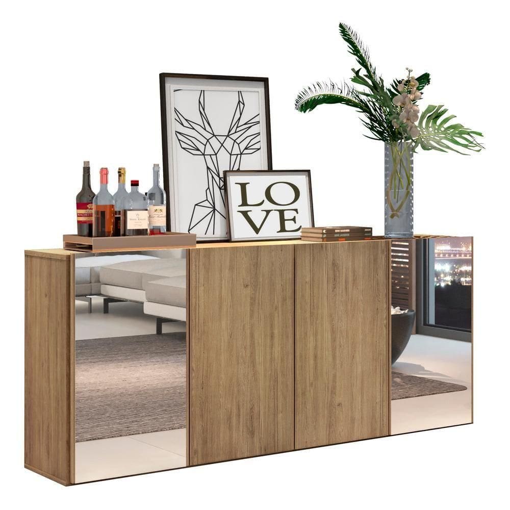 Aparador Buffet com Espelho Vegas Multimóveis Rustic