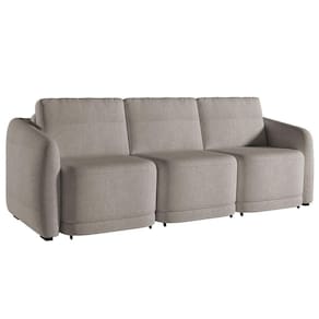 Sofá Cama Casal Para Sala 276cm Polska K04 Bouclê Bege Escuro - Mpozenato