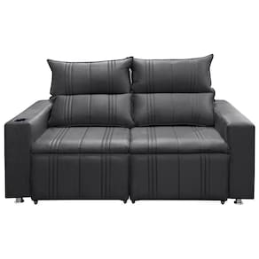 Sofá 2 Lugares Retrátil E Reclinável Madri 1,50m - Suede Chumbo