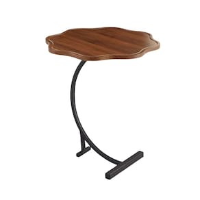 Mesinha de Apoio para Braço do Sofá em Metal Preto e Madeira MDF 63cm 14696-PL