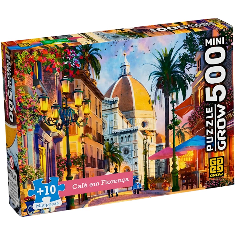 Mini Quebra Cabeça Puzzle 500 Peças Café Em Florença Grow