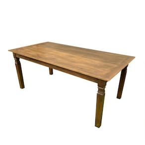Mesa Madeira de Demolição Retangular 2M x 1M Escura Maciça Sudeste Rústico