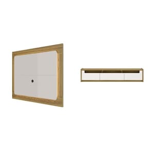 Rack com Painel Oslo 180 Cm para Tv até 75 Polegadas Off White Gloss/Freijó