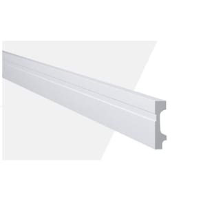 Kit com 15 Barras Rodapé Gart de Poliestireno Fb7 18mmx7cm Metro Linear 7,32m Branco