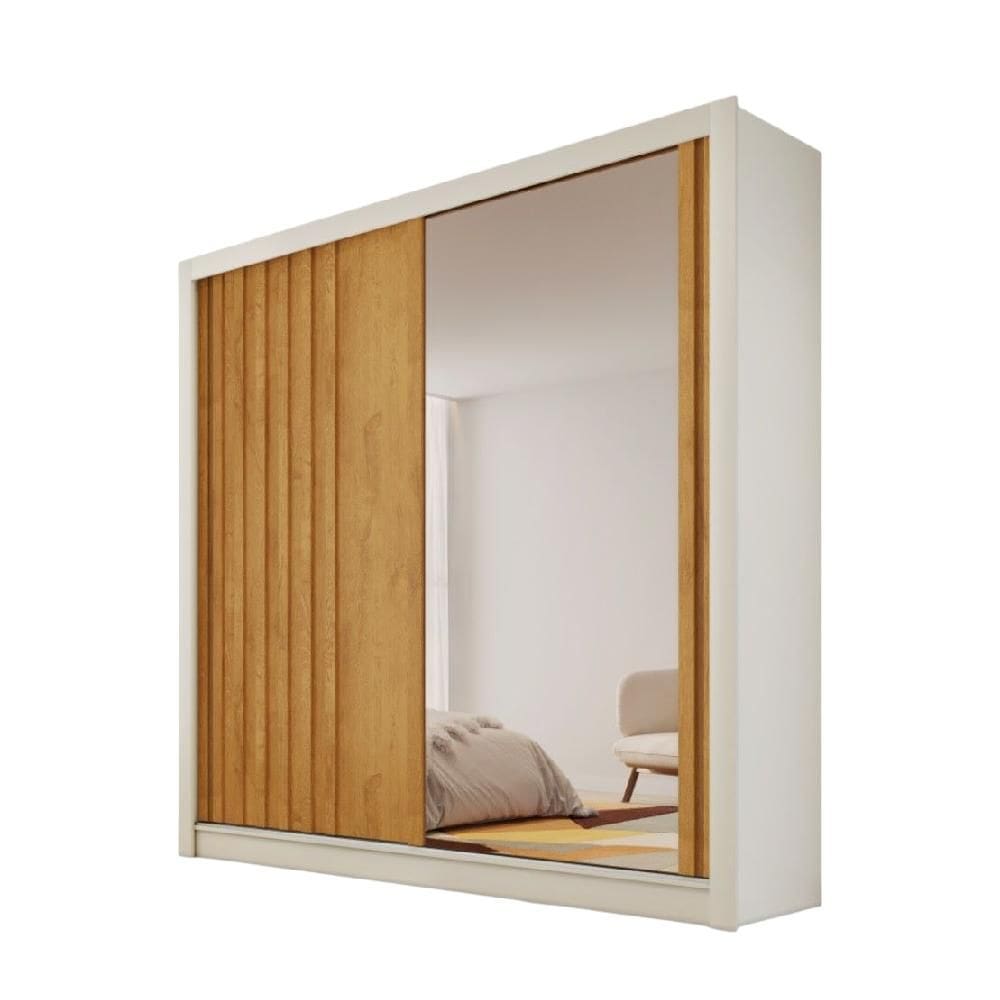 Guarda Roupa Lugano 1 Porta Espelhada MDF - MadeMarcs