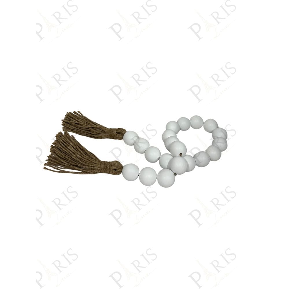 Peça Decorativa Cordão de Mesa com 20 Bolas Branco 115cm 14682-PL