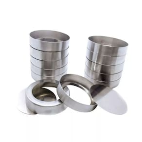 Kit 12 Formas Fundo Falso Nº4 (Bolachão) 10x3cm em Aluminio - 175ml
