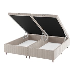 Base Box Bau King Size Ravena (43X193x203cm) Turkey Creme - Casa Giulia
