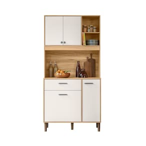 Kit De Cozinha Erva Doce 90 - 4 Portas 1 Gaveta Freijo / Off White - Nicioli