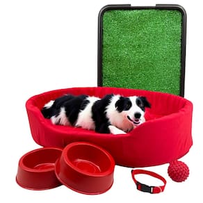Kit Pet Grande Cama Europa com Sanitário Grama e Acessórios