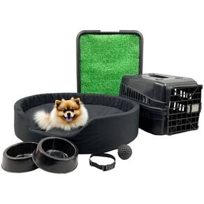 Kit Pet Pequeno Cama Europa com Sanitário Grama e Transporte