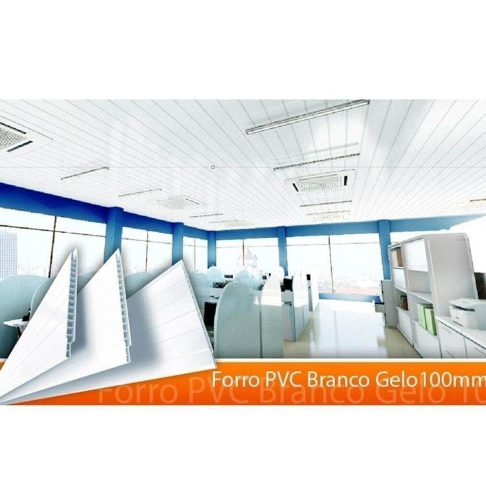 Kit 15 Caixas com 90 M² Forro de Pvc Polifort 8mm X 20cm X 3m m² Branco Gelo