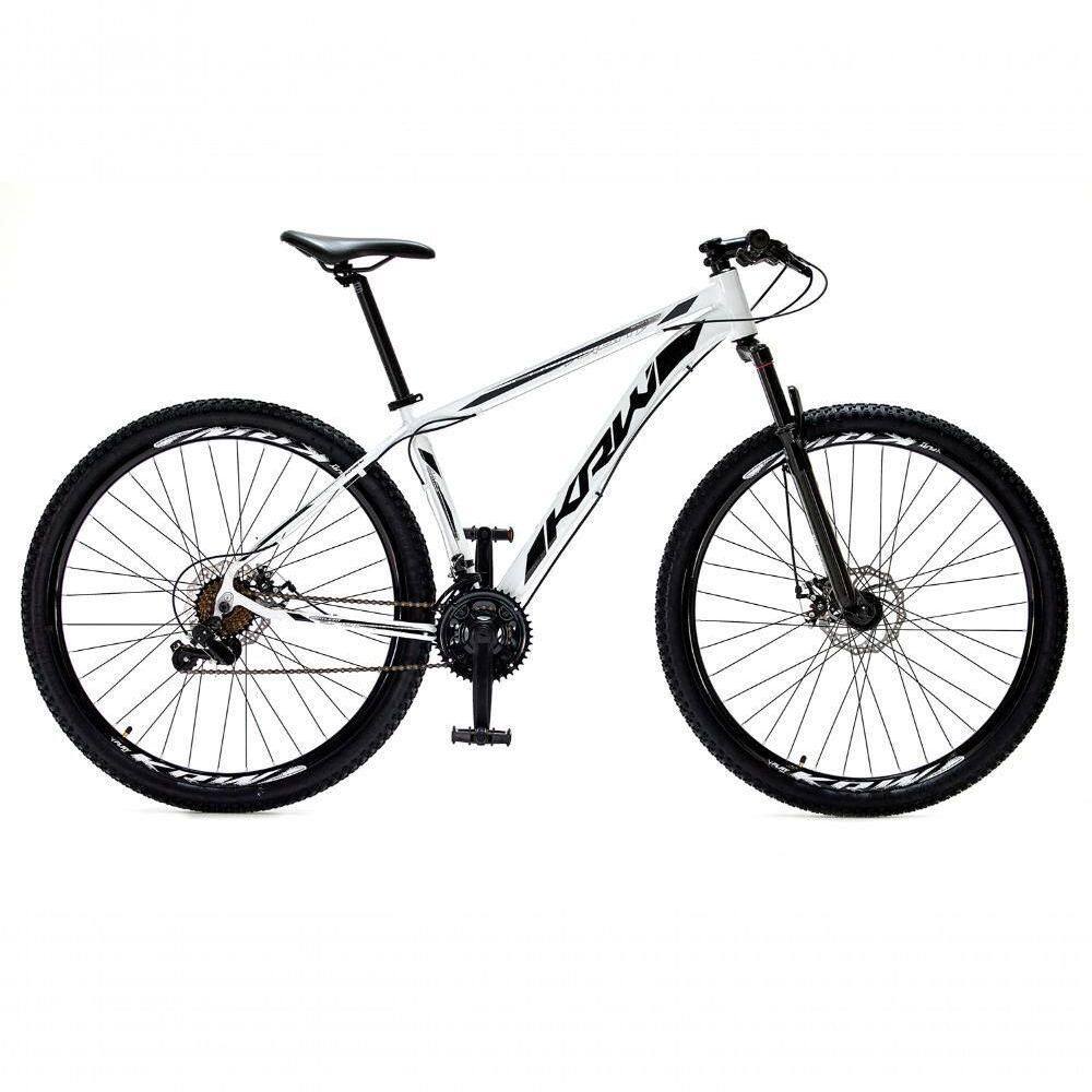 Bicicleta Aro 29 Krw Alumínio Shimano 21 Vel Freio A Disco Suspensão S6 19 Branco-Preto
