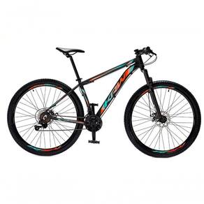 Bicicleta Aro 29 Krw Alumínio 24 Vel Freio A Disco Suspensão Dianteira S1 19 Preto-Azul E Laranja