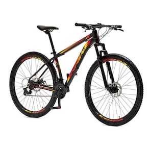 Bicicleta Aro 29 Krw Alumínio 24 Vel Freio A Disco Suspensão Dianteira S1 17 Preto-Amarelo E Vermelho