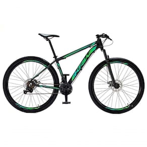 Bicicleta Aro 29 Krw Alumínio 27 Vel Freio Hidráulico Suspensão Dianteira S8 21 Preto-Verde