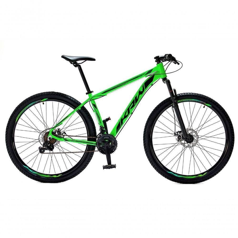 Bicicleta Aro 29 Krw Alumínio 27 Vel Freio A Disco Suspensão Dianteira S7 Verde-Preto 15.5 Verde-Preto